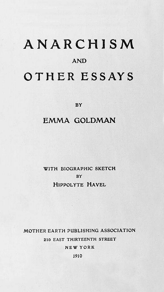 Anarchism and Other Essays book cover