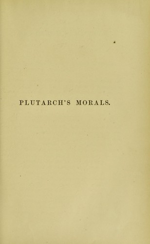 Plutarch's Morals cover