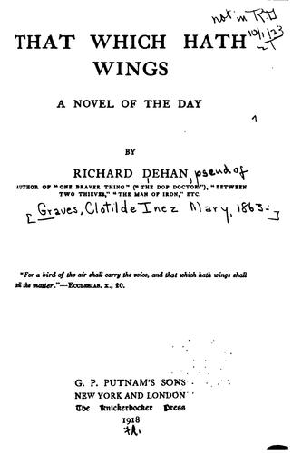 That Which Hath Wings: A Novel of the Day cover